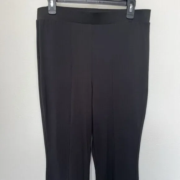 Jolie & Joy By FCT | Black Stretchy Pull On Pants Ankle Slits Flare Size 1X - Picture 3 of 7